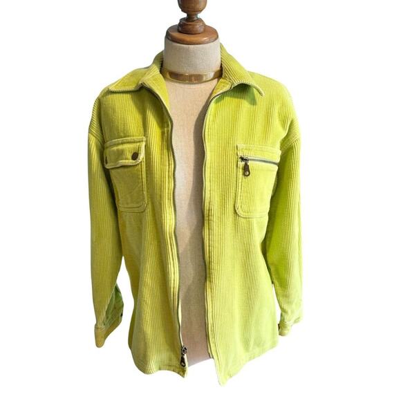 Vintage Y2K Rafaella Chartreuse/Green Corduroy Jacket - Picture 1 of 8